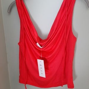 Cowl neck tie-back red tank!
